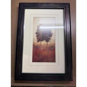 Vintage Framed 11x16 Autumn Fall Trees Wall Decor